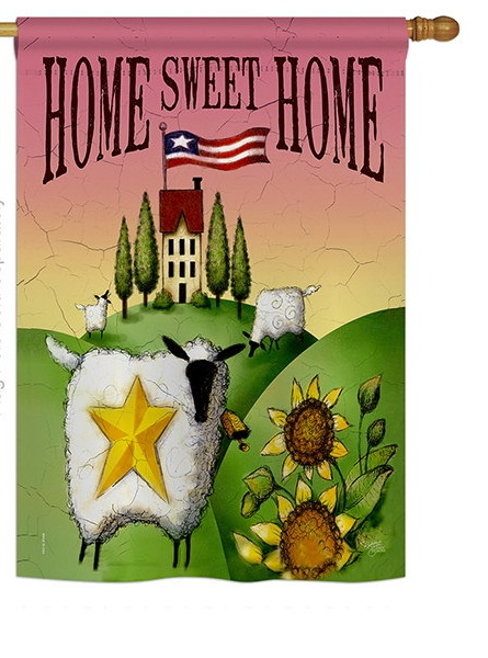 Sheep Home Sweet Home House Flag