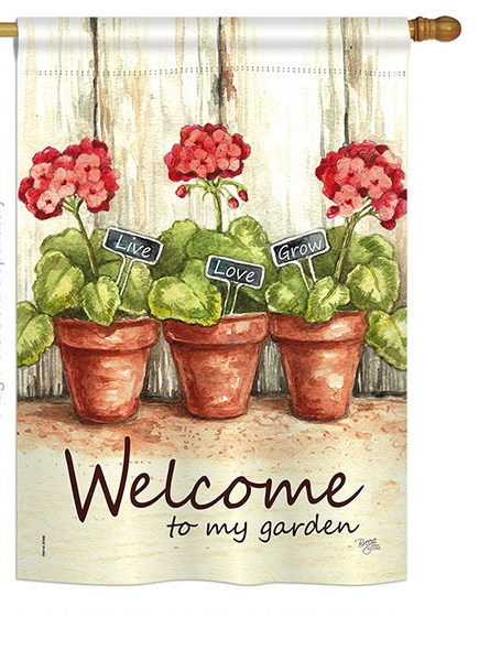 Welcome To My Garden House Flag