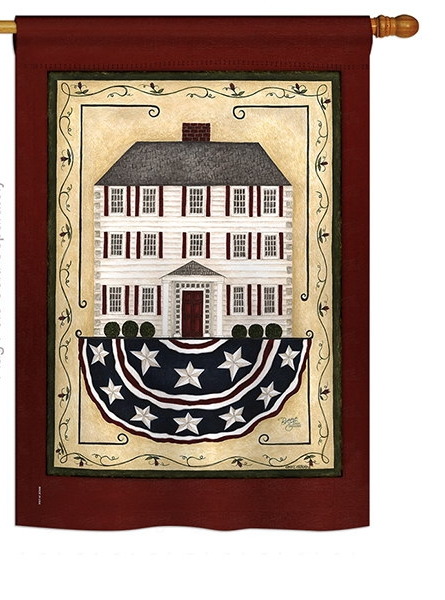 Patriotic White House House Flag