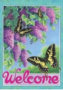 Butterflies / Lilacs Garden Flag