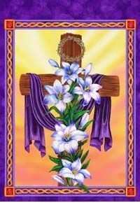 Cross / Lilies House Flag