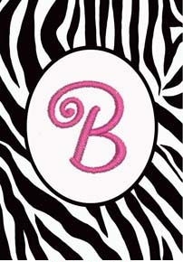B - Zebra Monogram Garden Flag