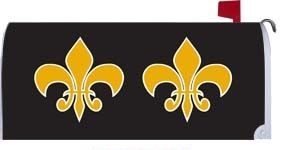 BL / Gold Fleur Mailbox Cover