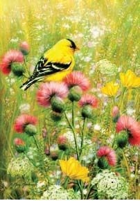 Goldfinch Thistle Garden Flag