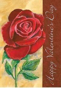 Valentine'S Rose House Flag
