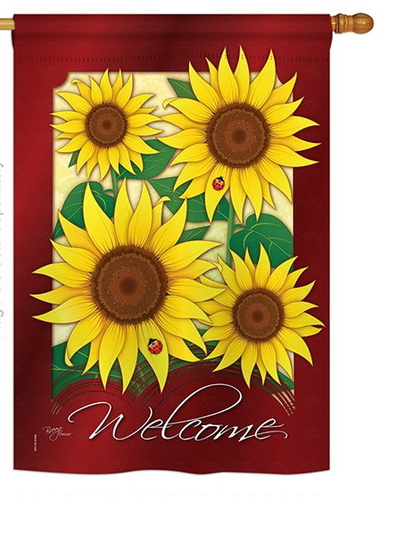 Welcome Sunflowers House Flag
