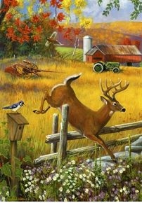 Leaping Deer House Flag