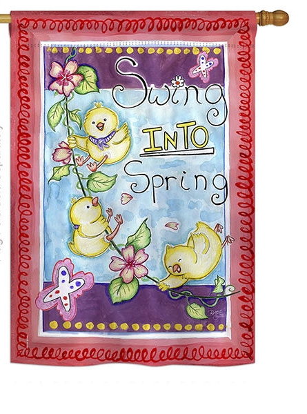 Swing Into Spring House Flag