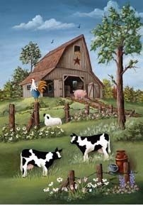 Barnyard Blessing House Flag