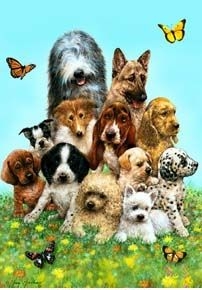 Dog Pile Garden Flag