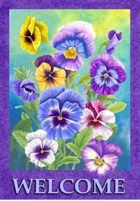 Pansy Welcome House Flag