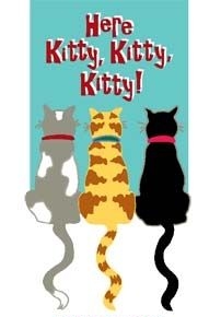 Applique - Here Kitty Garden Flag