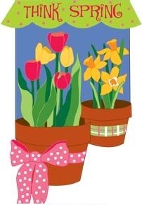 Applique - Think Spring House Flag