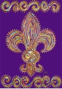 Fleur D'Lis Scrolls Garden Flag