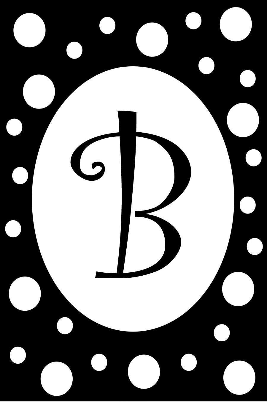 B - Black Tie Monogram Garden Flag