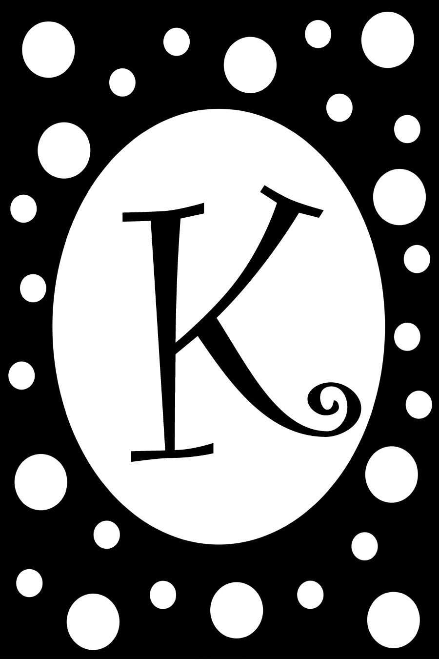 K - Black Tie Monogram Garden Flag