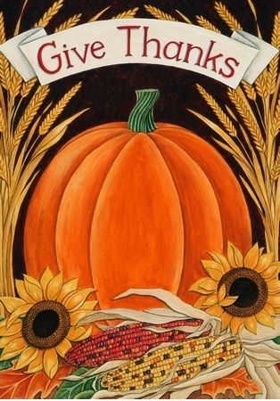 Give Thanks Pumpkin House Flag