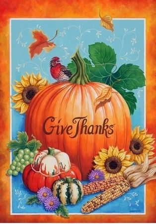 Thanksgiving Harvest House Flag