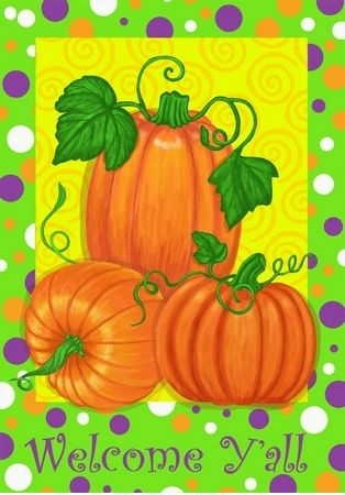 Polka Dot Pumpkins House Flag