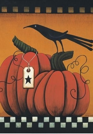 Pumpkins and Crows House Flag
