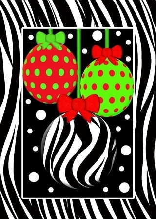 Zebra Christmas Garden Flag