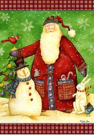 Santa's Snowman Garden Flag