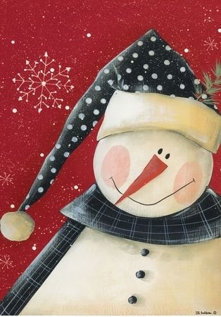 Charcoal Snowman Garden Flag