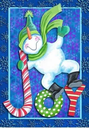Snowman Joy House Flag