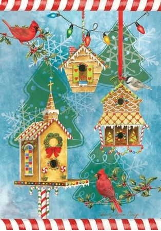 Gingerbread Cardinals House Flag