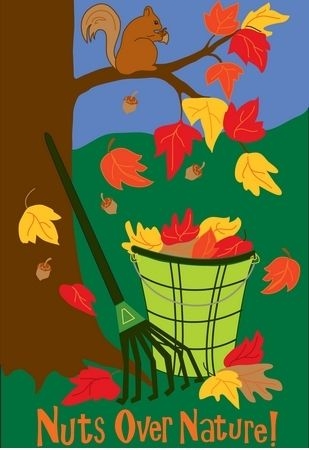 Applique-Nuts Over Nature Garden Flag
