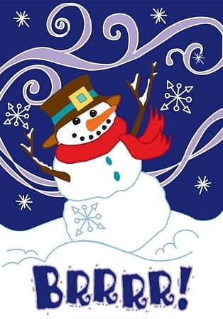 Applique - Brrr Snowman House Flag