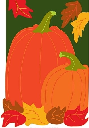 Applique - Pretty Pumpkins House Flag