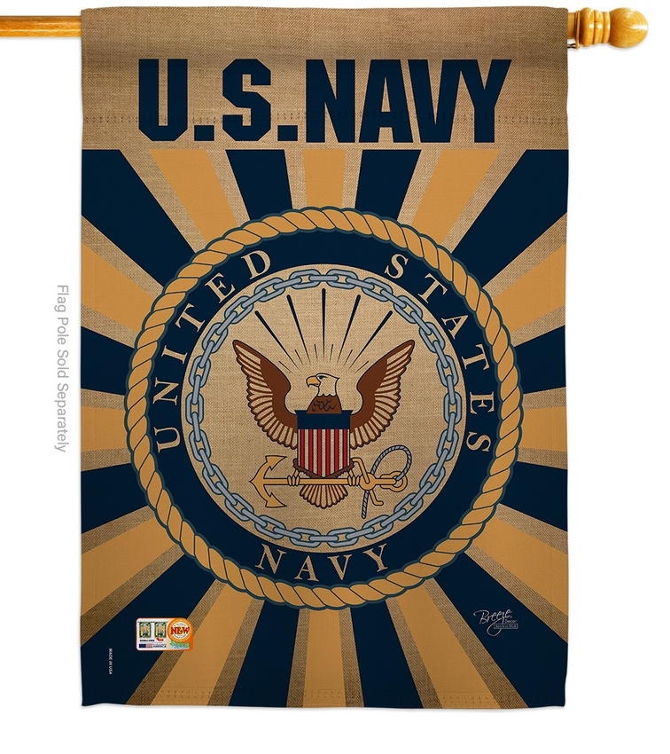 Navy Decorative House Flag