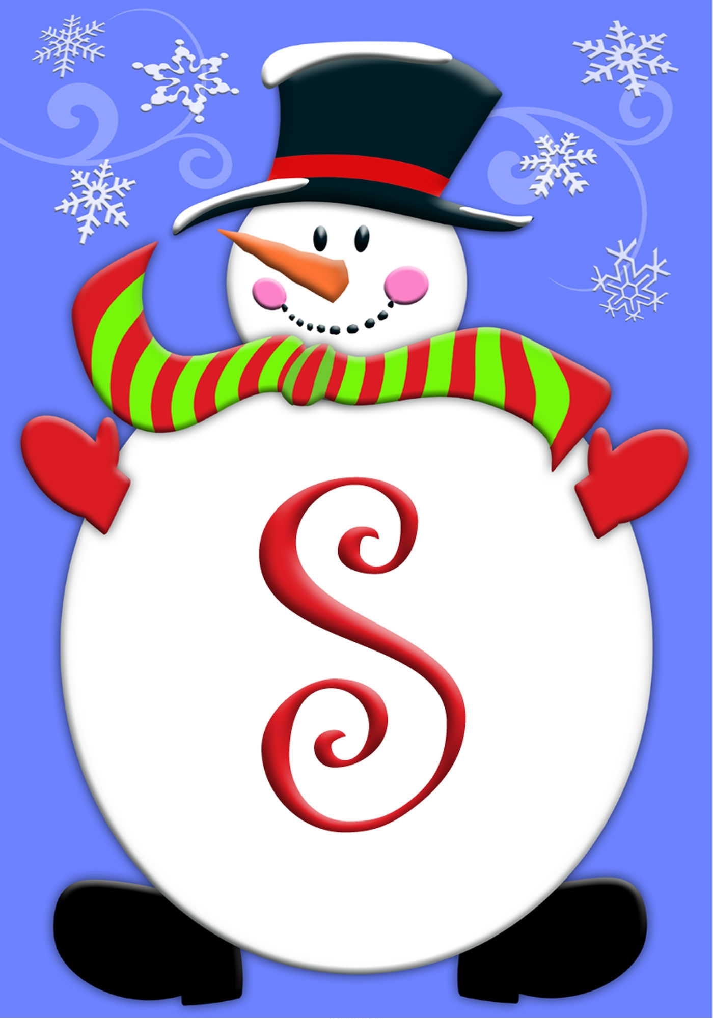Jolly Snowman S - Monogram Garden Flag