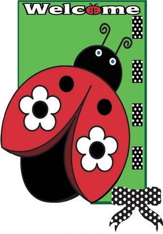 Ladybug Welcome Applique Garden Flag