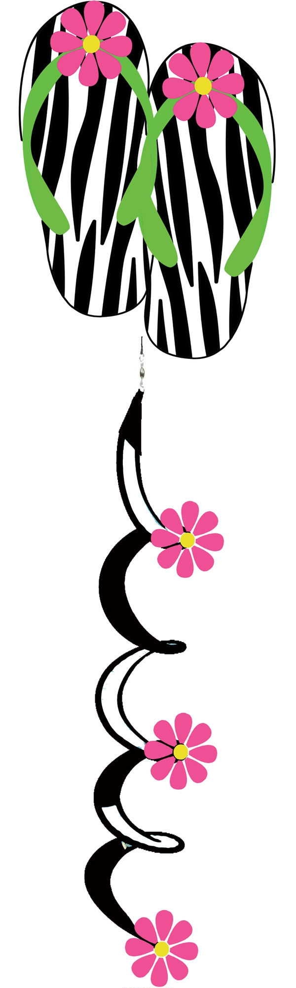 Zebra Flip Flops Windsock