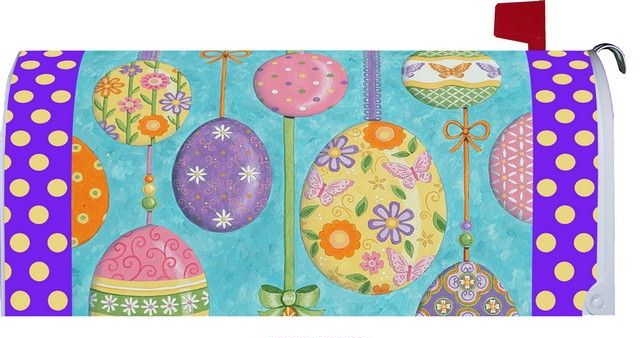 Floating Easter Eggs Mailbox Cover