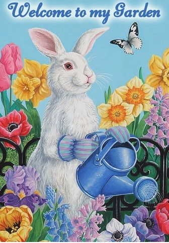 Garden Bunny Garden Flag - 1 left