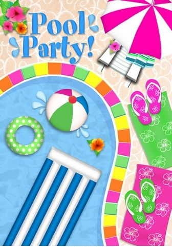 Pool Party Garden Flag