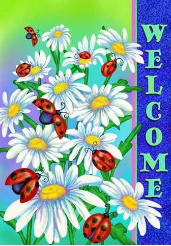 Daisy Welcome Garden Flag