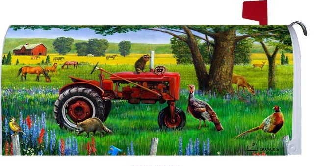 Tractor Critters Mailbox Cover