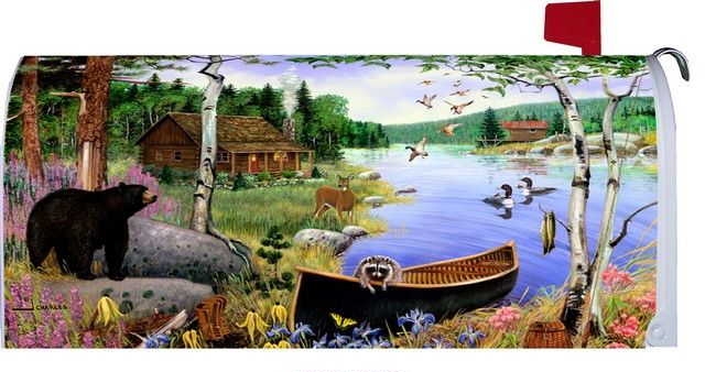 Bear Cabin Mailbox Cover