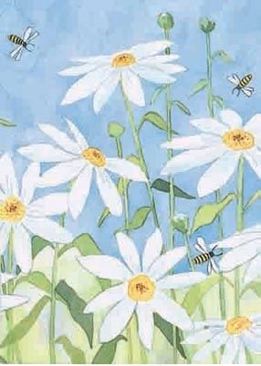 Daisies & Bees House Flag
