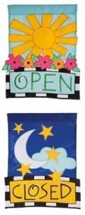Open / Closed Garden Flag-2 Pack