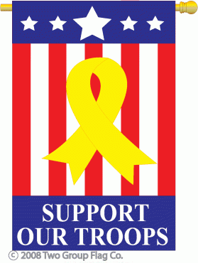 1 left - applique Support Our Troops 5 Star House Flag