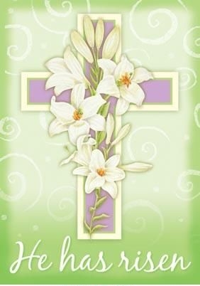 1 left - Easter Cross Garden Flag