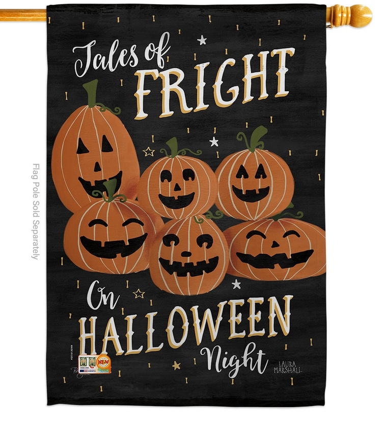 Fright On Halloween Night House Flag