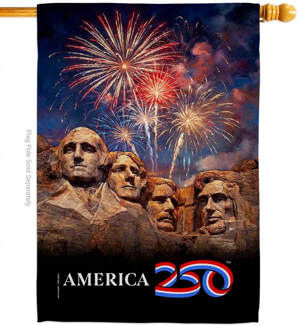 Mount Rushmore USA 250th House Flag