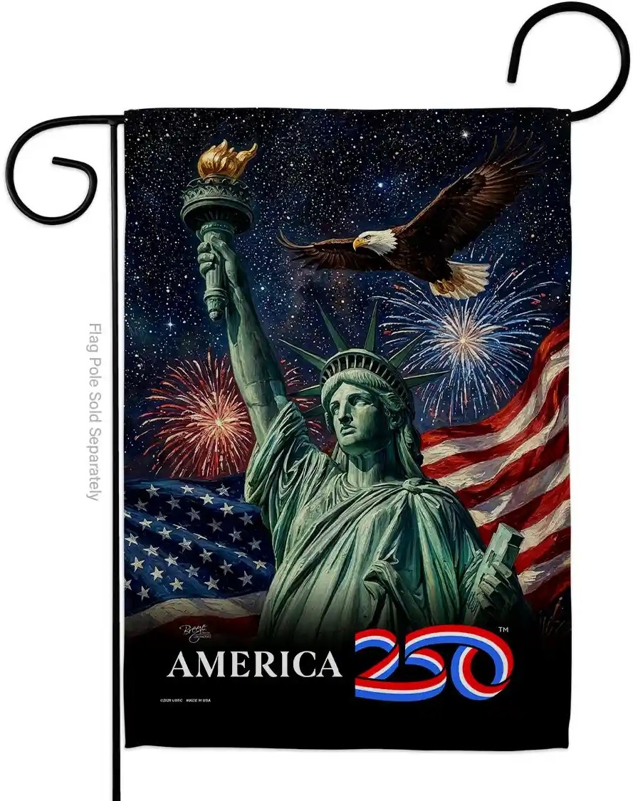 Statue of Liberty USA 250 Garden Flag