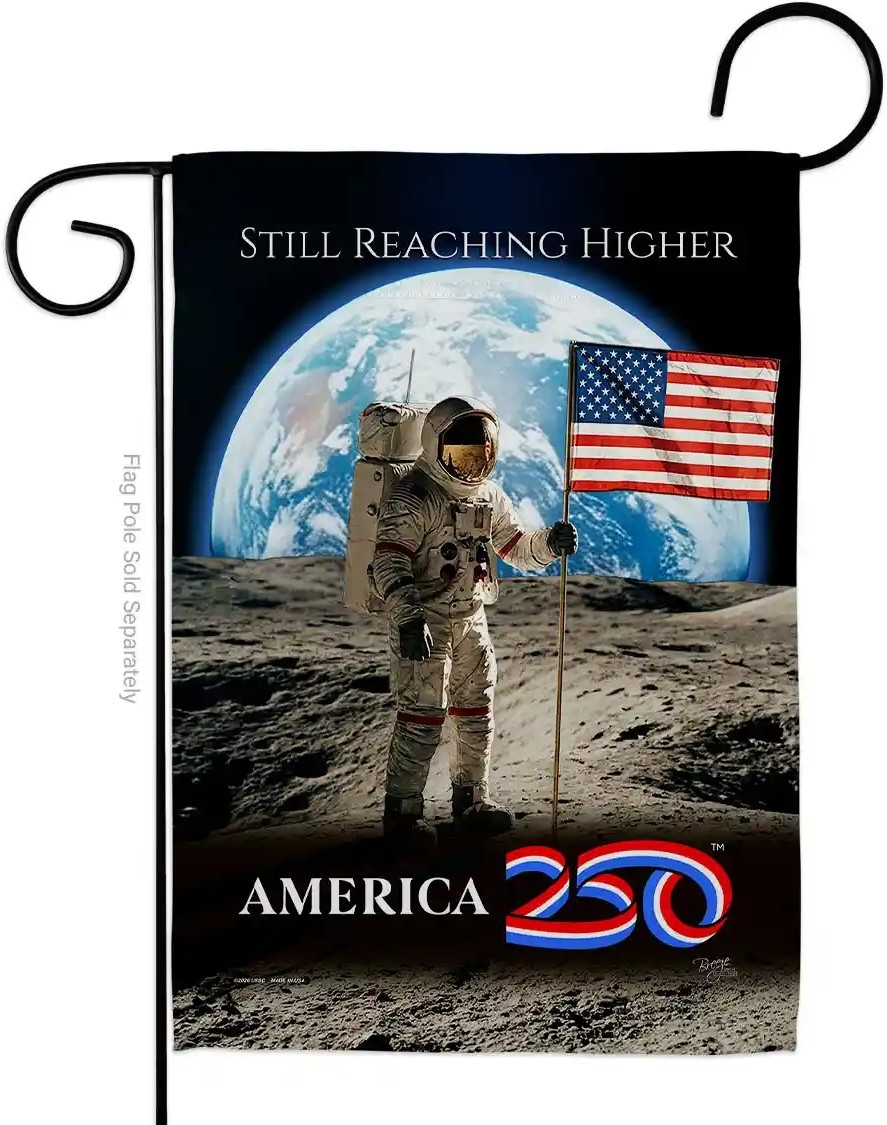 Astronaut Milestone USA 250 Garden Flag
